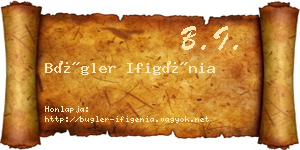 Bügler Ifigénia névjegykártya